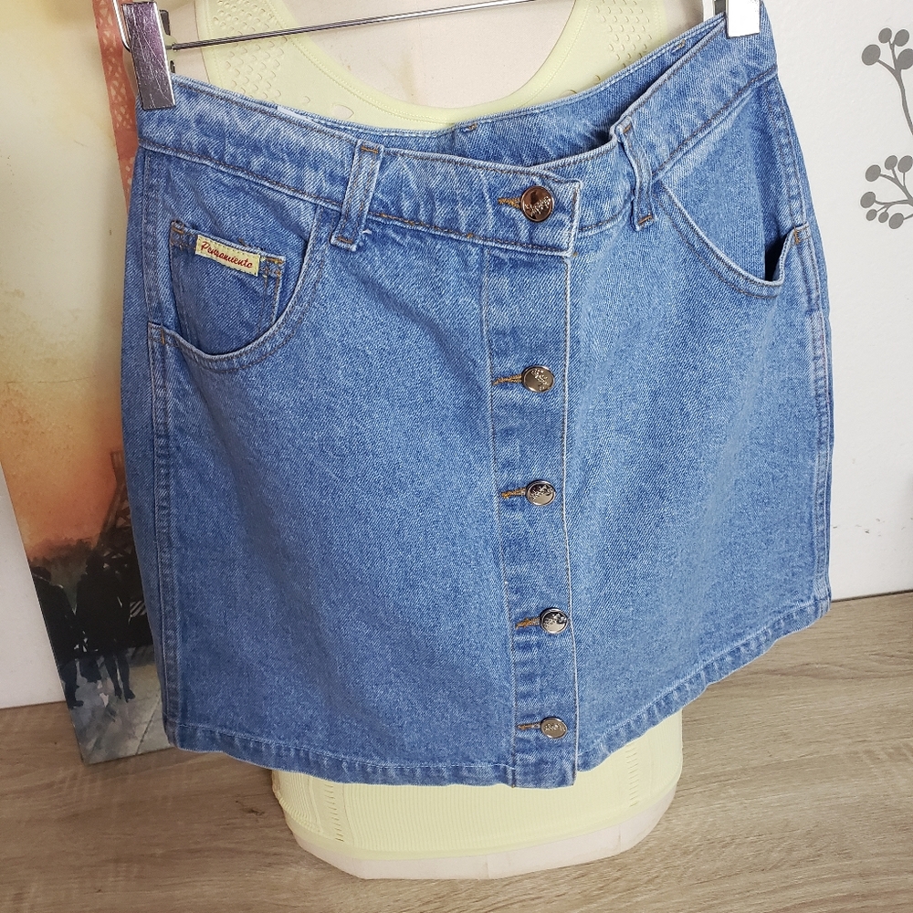 Pensamiento Demin Jean Button Front Skirt